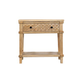 Indian Hand Carved Solid Wood Bedside Table C11